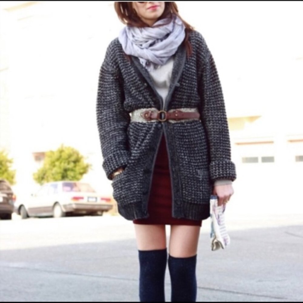 Rag‎ & Bone Unisex Chunky Knit Cardigan Gray size Small
